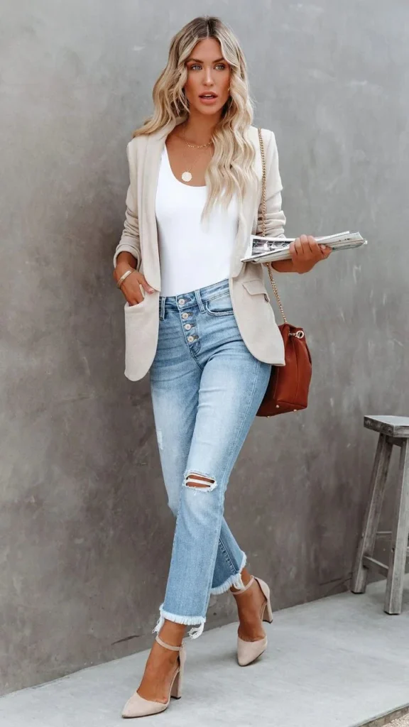 Top 25 Womens Business Casual Outfits with Jeans Effortlessly Stylish for the Office vhindinews 4