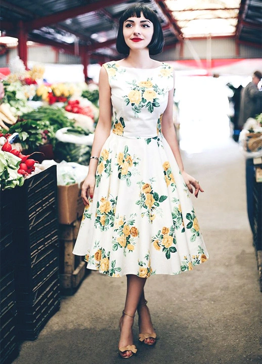 content white floral dress outfit 3