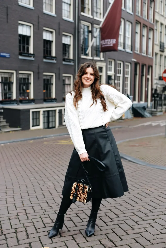 Leather Midi Skirt for Winter 3
