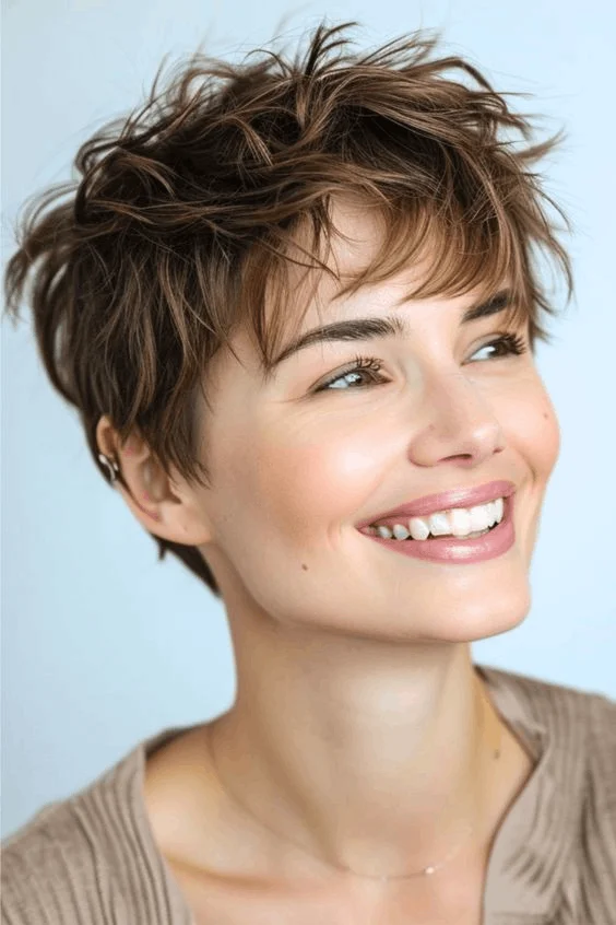 Textured Pixie Short hairstyles for thin hair