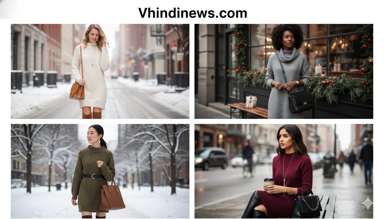 41 Trendy Women’s Sweater Dress to Wear in Winter: Sweater Dress for Fall Season