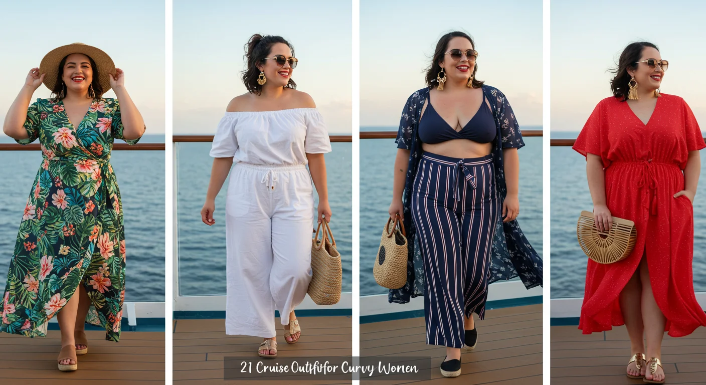 21 Best Cruise Outfit Ideas for Plus Size Ladies: Curvy Women Cruise Ship Outfit for Women