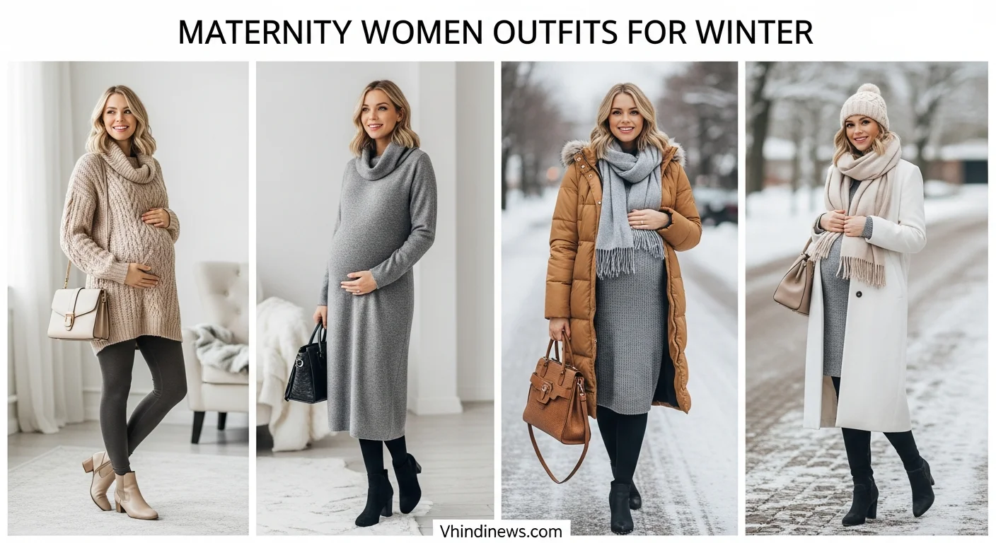 What to Wear for Pregnant Women in Winter: 42 Best Wear Maternity Women Outfits for Winter