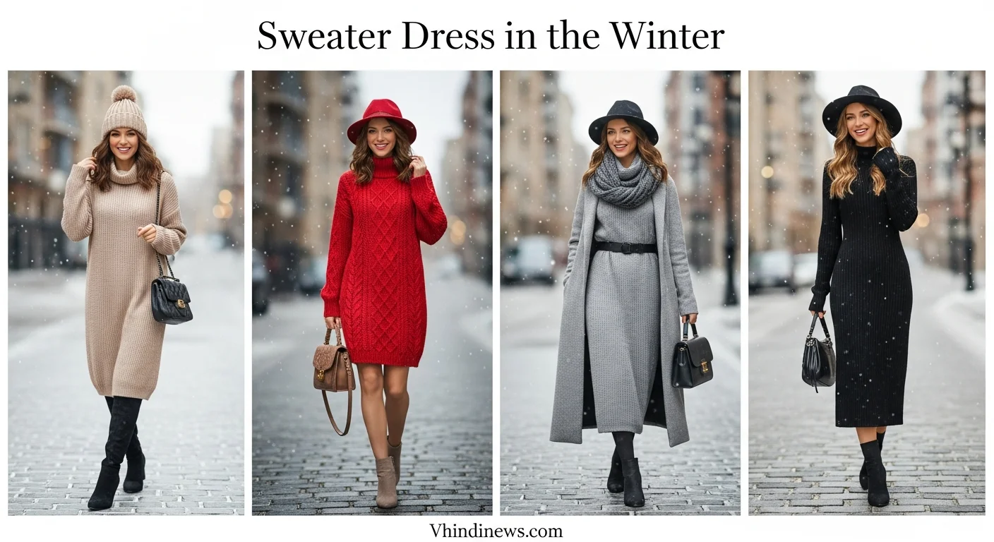 What to Wear with Sweater Dress in the Winter: 42 Best Sweater Dress Outfits for Women
