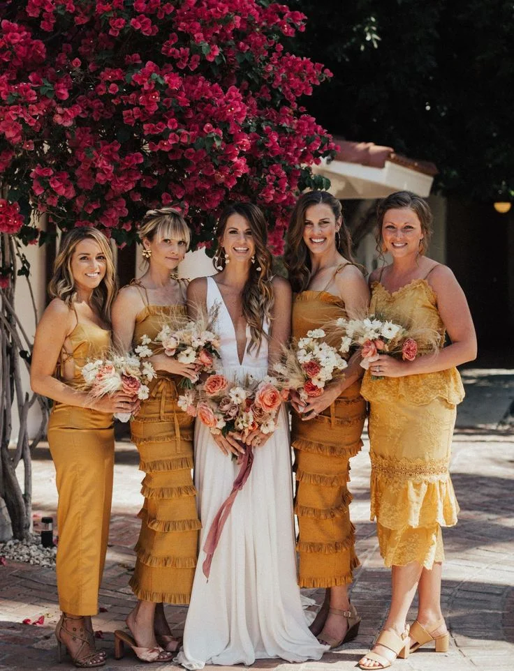 bridesmaid dresses orange county ca S / With Slit Cinnamon Heaven V-Neck Bridesmaid Dress – Warm Rustic Maxi Gown main image 0