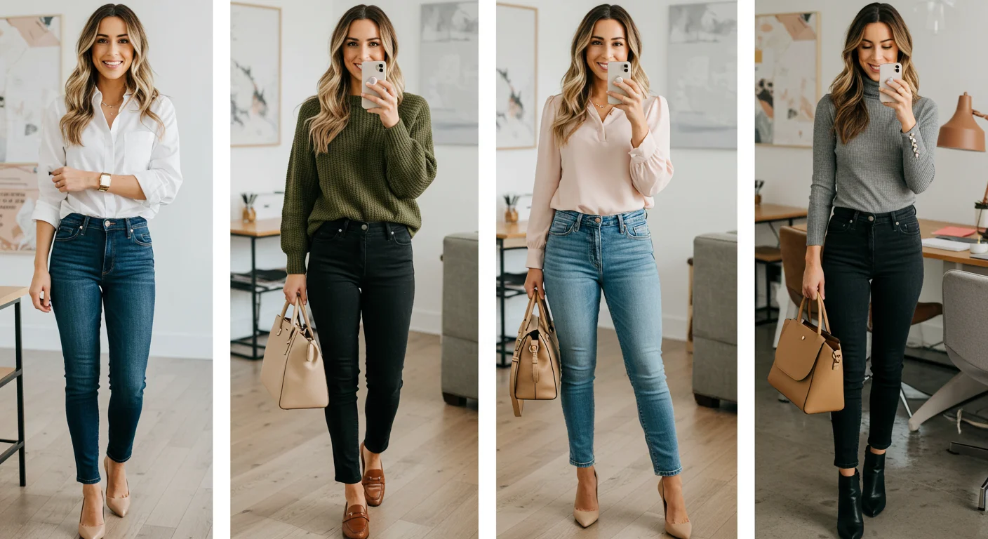 Casual Work Outfits with Jeans: 21 Booyah! Stunning & Jaw-Dropping Looks I Totally Loved