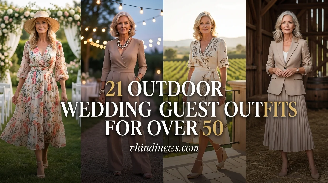 Outdoor Wedding Guest Outfit for Over 50: 21 Chic Comfortable Styles 1 Women in wedding outfits overlay 202605291631