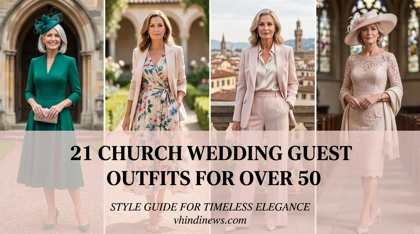 Church Wedding Guest Outfit for Over 50: 21 Elegant & Modest Looks 1 Women wearing church wedding out… 202605291630